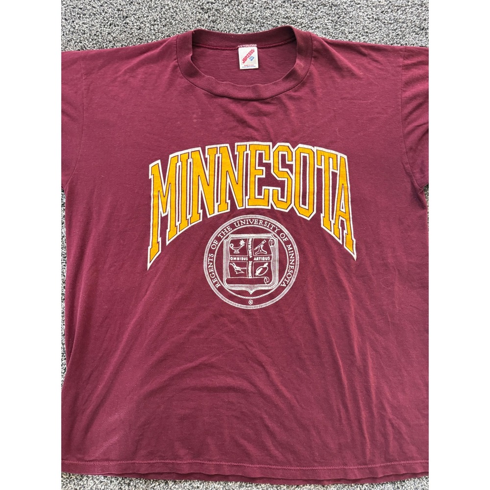 Vintage Jerzees University of Minnesota T-Shirt XXL Maroon Y2K Made in USA